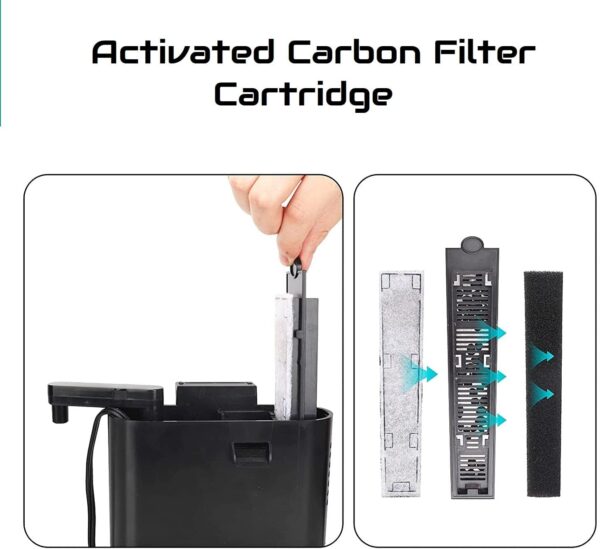 Tigerlily Enterprises 3 in 1 Internal Aquarium Filter (227L/H) Fish Tank Water Changer, Oxygen Aerator with Water Hose & Sponge Filter Plate Cartridge for Cold & Tropical Aquariums Up To 60L. - Image 4