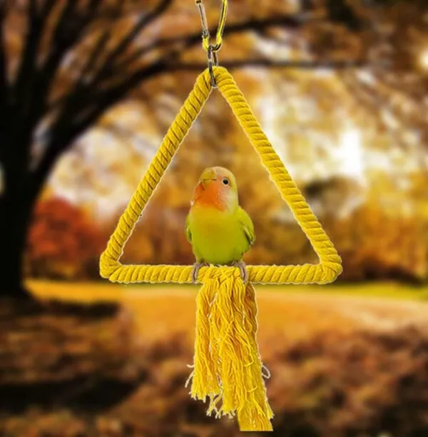 2 PCS Kuivoo Bird Cotton Rope Swing, Bird Parrot Perches for Cage,Cage Hanging Bite Resistance Toys,Bird Stand Soft Ring Bed for Budgie,Cockatiel,Canary,Love-bird,Conures,Small Parakeet - Image 5