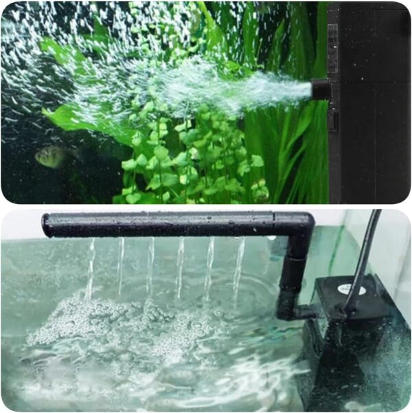 BayBerry Fish Tank Filter Internal Fish Tank Filter Adjustable Aquarium Fish Tank for 60L Aquarium Filter Pump Cleans Water Submersible Fish Tank Water Pump Air Pump - Image 4