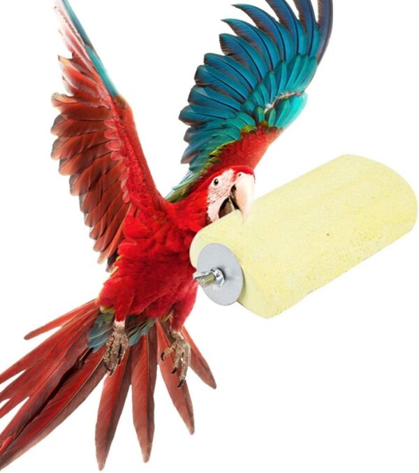 Parrot Perch Natural Calcium Bird Grinding Teeth Stone Chew Toy for Macaw African Grey Eclectus Cockatoo Parakeet Cockatiel Conure Cage Perch Stand Platform - Image 6