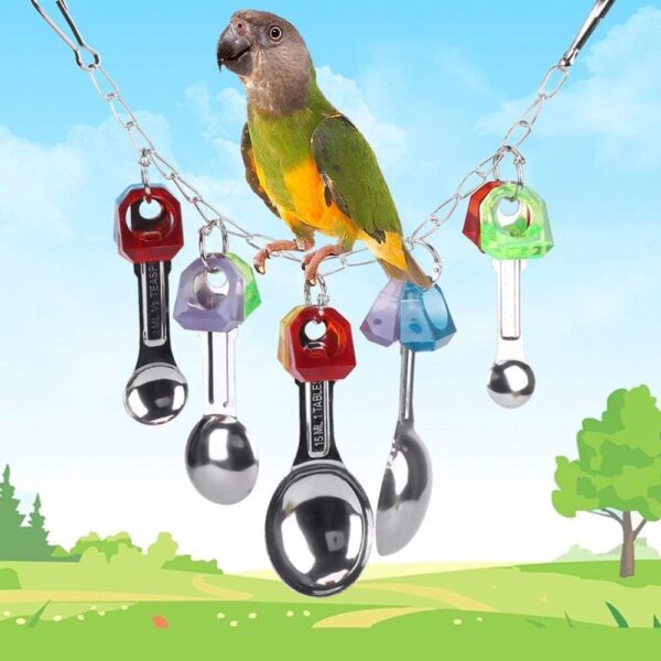 Ycnpeatt 1Piece Bird Swing Toys Parrot Hanging Chewing Toys for Parakeet Cockatiel Conure Cockatoo Macaw African Greys Parrot Cage Toys - Image 6