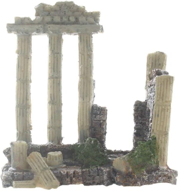 emours Aquarium Decoration Fish Tank Landscape Ornament Vintage Ruins Roman Column - Image 2