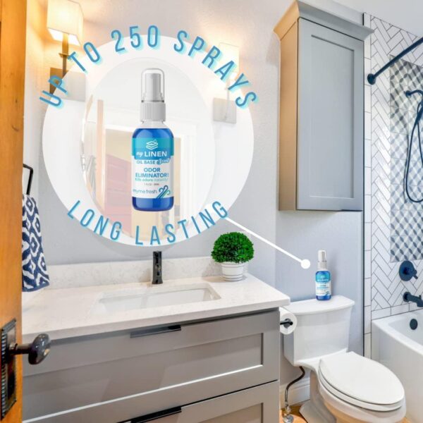 MyMe Fresh Linen Long Lasting Oil Based Spray Air Freshener Odour Remover Eliminator, Linen Scent, Tough on Bad Smells Pets Toilets Office Room Scent - Image 5