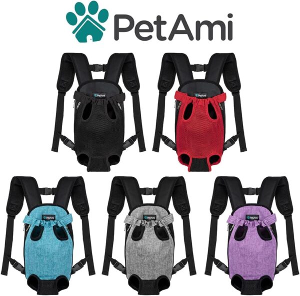 PetAmi Dog Carrier Backpack, Adjustable Dog Pet Cat Front Carrier Backpack | Ventilated Dog Chest Carrier for Hiking Camping Travel, Sling Bag for Small Medium Dog Cat Puppies, Medium, 9-13 lbs, Black - Image 8