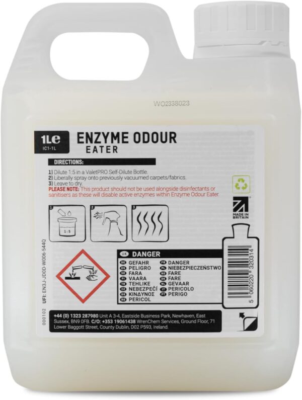 ValetPRO Enzyme Odour Eater - Combats bad odours by eliminating the root of the problem - 1L - Image 2