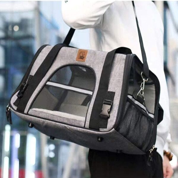 Pet Carrier Bag Foldable Portable Cat Carrier Bag Top Opening Travel Friendly with Removable Mat Breathable Mesh for Dogs Cats Puppy Kitten - Image 3
