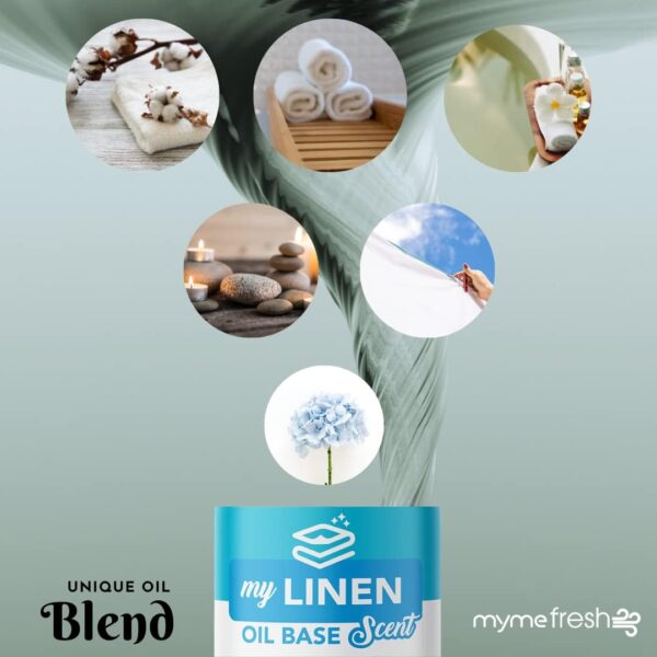 MyMe Fresh Linen Long Lasting Oil Based Spray Air Freshener Odour Remover Eliminator, Linen Scent, Tough on Bad Smells Pets Toilets Office Room Scent - Image 4