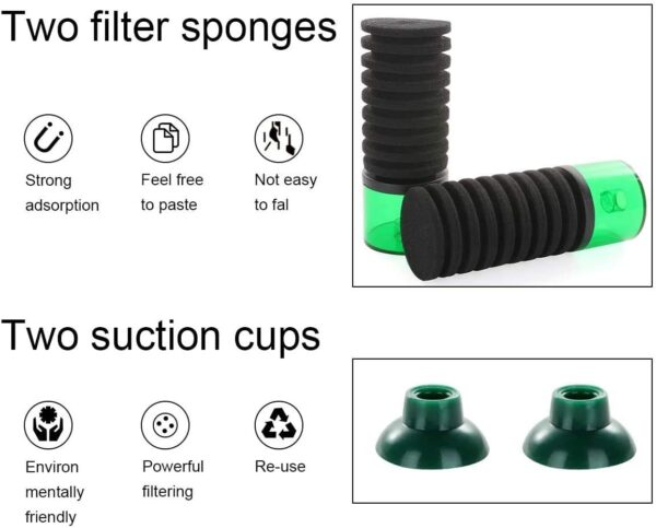QANVEE QS100A Aquarium Double Sponge Filter Super Biochemical Filter Sponges for FishTank Aquarium Filter with Media Container for Fish Tank Oxygen Increasing and Cycle (Filter) - Image 4