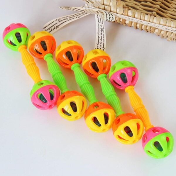 KieTeiiK 2 Pcs Pet Parrot Toys Interactive Colorful Ball With Bells Plastic Toy For Medium Birds Parrots Budgies Cockatiels Bird House Kits For Children To Build 2 Pack - Image 8