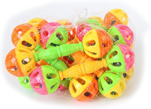 KieTeiiK 2 Pcs Pet Parrot Toys Interactive Colorful Ball With Bells Plastic Toy For Medium Birds Parrots Budgies Cockatiels Bird House Kits For Children To Build 2 Pack - Image 7