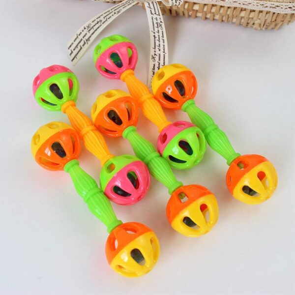 KieTeiiK 2 Pcs Pet Parrot Toys Interactive Colorful Ball With Bells Plastic Toy For Medium Birds Parrots Budgies Cockatiels Bird House Kits For Children To Build 2 Pack - Image 9