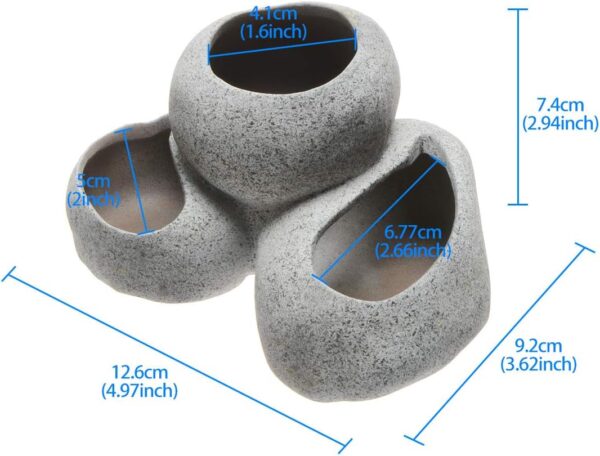 Cave Aquarium Ornaments Ceramic Breeding Shelter Realistic Stone Pot Shape House Fish Tank Decoration for Baby Betta Fishes Cichlid Shrimp Play Hide Rest - Image 2