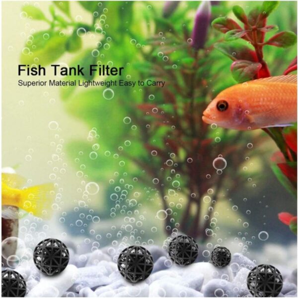 JJiaoLinin Bio Balls, 100 Pcs Bio Porous Filter Biochemical Ball Filter Media Water Filter Material with Cotton Bio Porous Filter Ball Aquarium Pond Fish Tank Bio Balls for Fish Tank Pond - Image 7