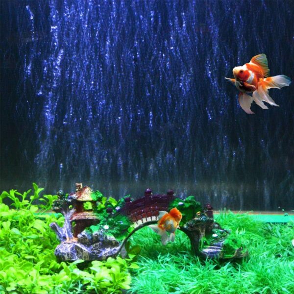 Saim Fish Tank Decorations Aquarium Decoration Resin Arch Bridge Pavilion Fish Tank Ornaments With Tree Aquarium Garden Decor For Fish Tank Landscape Ornament,Medium - Image 2