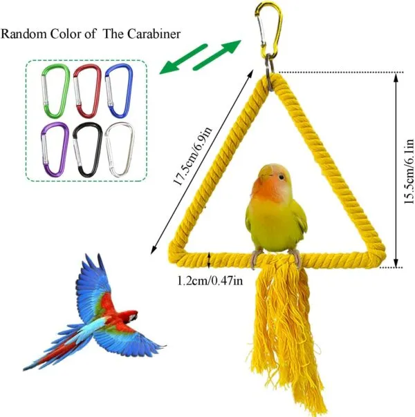 2 PCS Kuivoo Bird Cotton Rope Swing, Bird Parrot Perches for Cage,Cage Hanging Bite Resistance Toys,Bird Stand Soft Ring Bed for Budgie,Cockatiel,Canary,Love-bird,Conures,Small Parakeet - Image 2