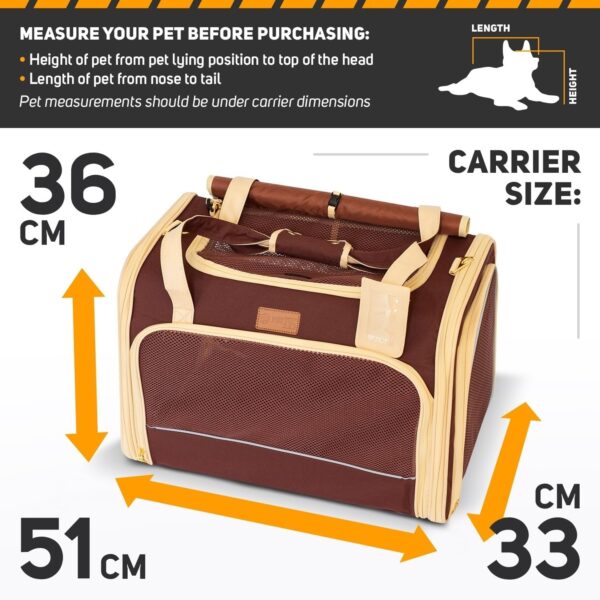 PetProved Pet Carrier Dog Carrier for Small Medium Dogs Large Cat Carrier Bag Pet Carriers for Cats Pet Carriers for Dogs Cat Bag Travel Carrier Small Dog Car Carrier Bag Foldable Pet Carrier - Image 5