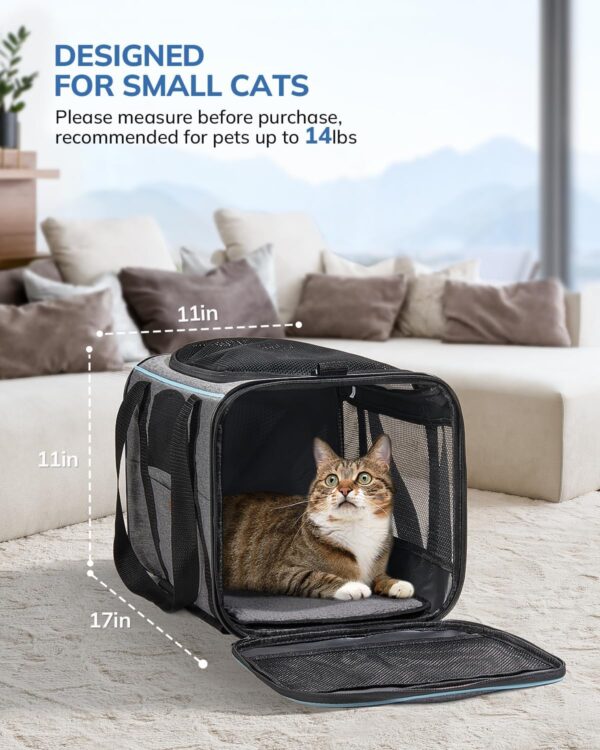 Morpilot Cat Carrier with Wheels Airline Approved, Pet Dog Carrier with Wheels for Small Dogs, Rolling Cat Carrier for Large Cats Puppy Stroller Detachable and Foldable Pet Travel Bag Dark Gray - Image 6