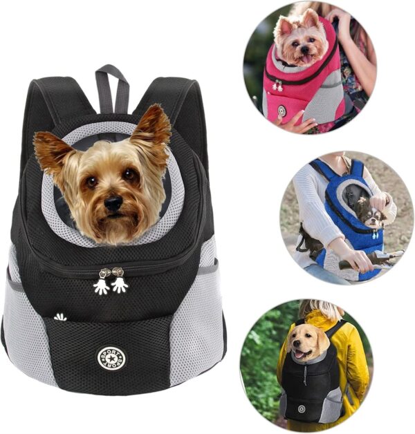 M MUNCASO Dog Carrier Backpack Small Pet Travel Bag Puppy Pet Front Pack with Breathable Head-Out Design and Waterproof Bottom Airline Approved for Outdoor Hiking Travel (L,Black) - Image 5