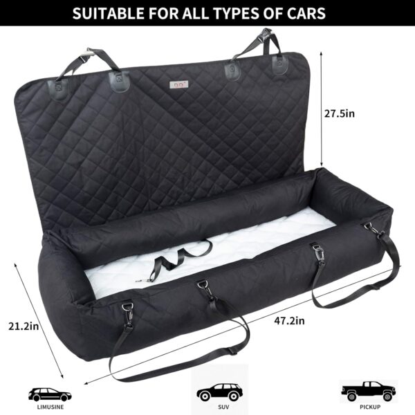 Dog Car Seat Large Size Dog,Double Dog Car Seat,Dog Car Beds for Medium Dogs,Pet Booster Seat,Puppy Car Seat,Extra Large Dog Car Seat,Dog Car Seat Up to 55lb - Image 2
