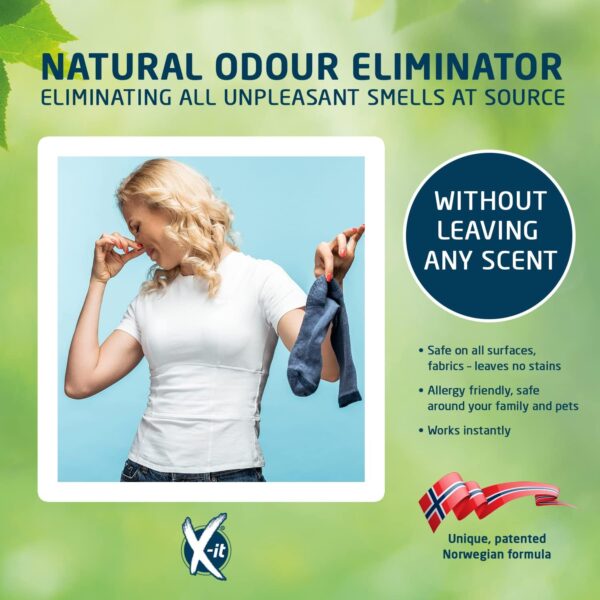 Odour Eliminator, Natural, Scentless, Allergy Friendly Odour Remover for Clothes, Home Fabrics, Pet Odour, Wounds, Shoes, Works Instantly, Destroys all Unpleasant Smells at Source, Without Perfume - Image 2