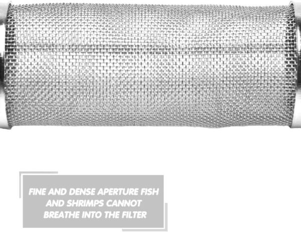 Aquarium Filter Fish Tank Intake Filter,Aquarium Intake Strainer,Filter Inlet Inflow Basket Protector Guard，Stainless Steel Shrimp Filter Guard Aquarium Mesh Net for Protecting Fish Shrimp （12mm） - Image 5