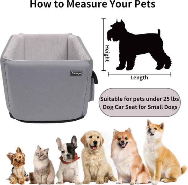 Memory Foam Booster Dog Car Seat for Small Dogs, Elevated Dog Booster Seat with Washable Removable Cover, Dog Car Seat Bed with Pocket, for Front Seats and Back Seats - Image 6