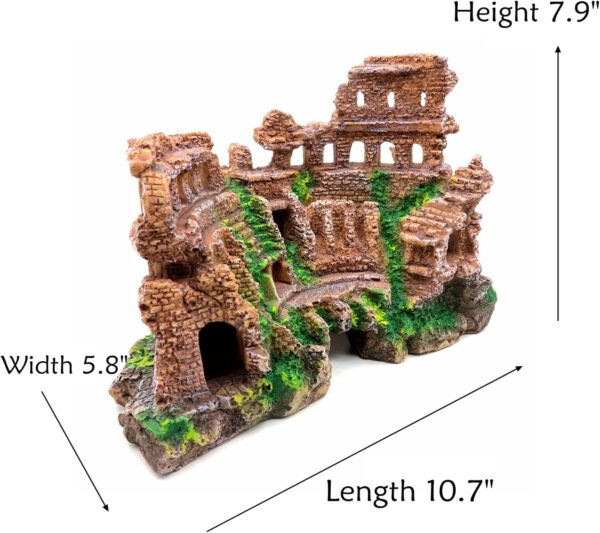 M2cbridge Antique Roman Column Ruins European Castle Aquarium Decorations Fish Tank Hideout Rocks (Roman Column Ruins) - Image 3