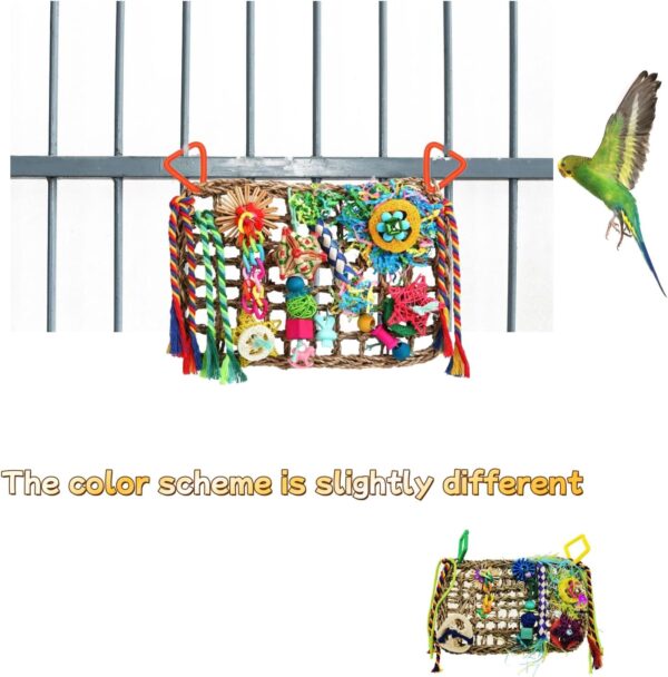LIANRISES Bird Toys Budgie Toys And Accessories Cockatiel Toys Bird Toys For Caged Birds Parrot Toys Bird Cage Toys Lovebrid Shredding Seagrass Foraging Toys - Image 3