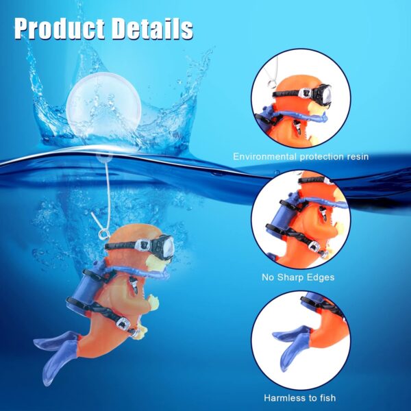 KINBOM 4 Pack Fish Tank Diver Decorations, Aquarium Diver Ornament Cute Little Diver Floating Fish Tank Decorations for All Kinds of Aquarium Fish Tanks - Image 3