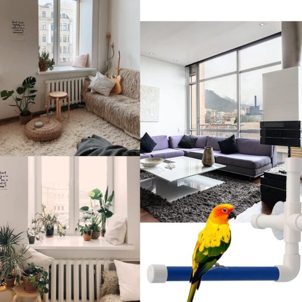 Bird Perches Stand Parrot Standing Bird Perches Foldable Holder for Bird Finches Shower - Image 3