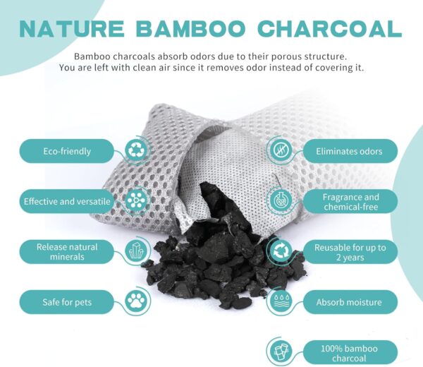 Nature Fresh Air Purifier Bags, Activated Charcoal Air Purifying Bag,Moisture Absorber,odor eliminator,Natural Car Air Freshener,Shoe Deodorizer,Odor Eliminators For Home, Pet, Closet (200g*4) - Image 4