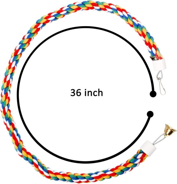 Youngever 2 Pack Birds Toys, Bungee Bird Toys, Bird Perch - Image 2