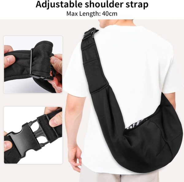 Sarsumir Dog Carrier Bag Dog Sling, Hand Free Pet Carrier for Small Medium Cat Dog, Puppy Carrier with Adjustable Shoulder Strap Puppy Sling for Travel Walking Shopping, Black - Image 4