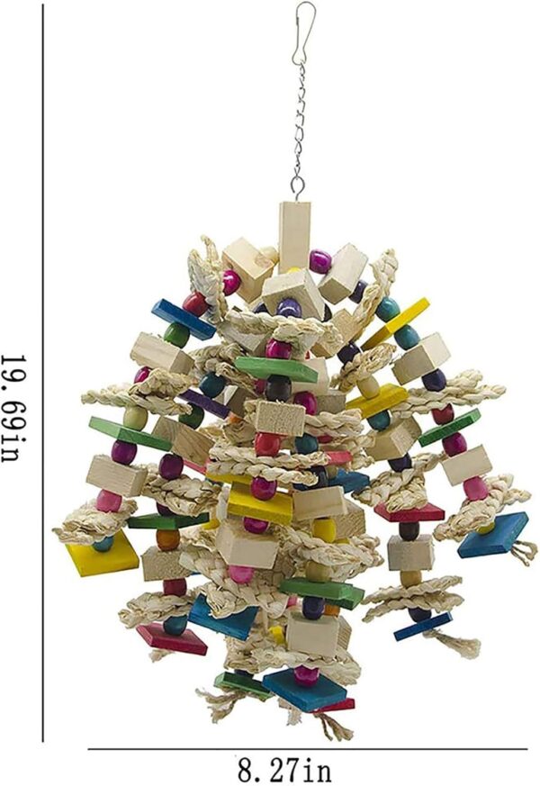 MQFORU Bird Toy Parrot Toy Made with Nature Wood, Parrot Toys for Large and Medium Birds, Best Toys for African Grey, Parakeets, Amazon Parrots, Finch, Budgie, Cockatiels, Conures ect - Image 6