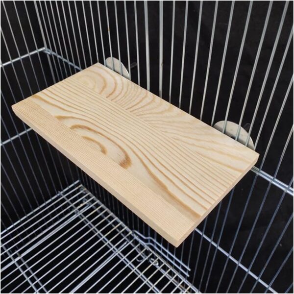 Vokowin 3pcs Pet Parrot Bird Cage Perches Square Wooden Stand for Parakeets Bird Chinchilla Hamster Guinea Squirrel Hedgehog (K93-3) - Image 5