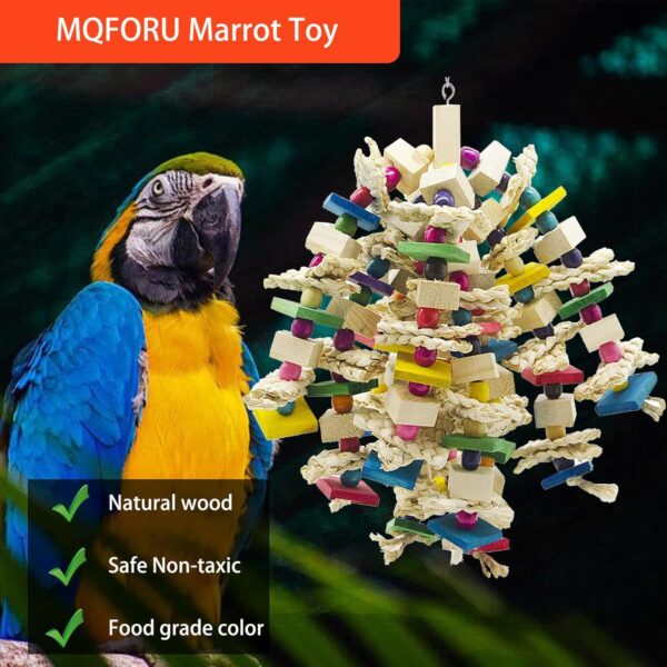 MQFORU Bird Toy Parrot Toy Made with Nature Wood, Parrot Toys for Large and Medium Birds, Best Toys for African Grey, Parakeets, Amazon Parrots, Finch, Budgie, Cockatiels, Conures ect - Image 2