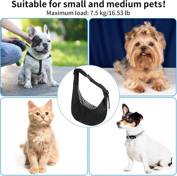 Sarsumir Dog Carrier Bag Dog Sling, Hand Free Pet Carrier for Small Medium Cat Dog, Puppy Carrier with Adjustable Shoulder Strap Puppy Sling for Travel Walking Shopping, Black - Image 5