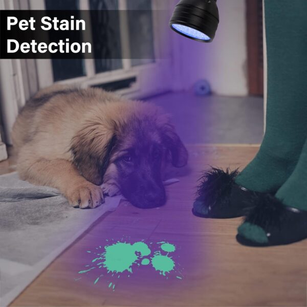Liooty UV Flashlight Black Light, 51 LED Blacklight Pet Urine Detector for Dog/Cat Urine, Dry Stains, Bed Bug, Matching with Pet Odor Eliminator - Image 4