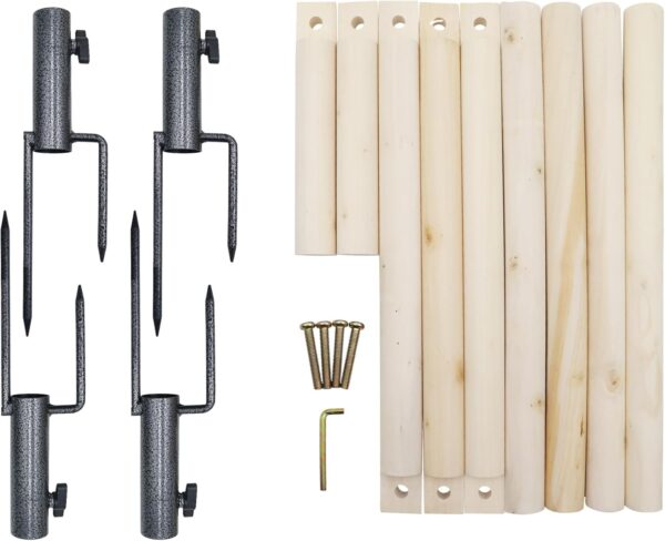 Large Chicken Perch Toy for Coop, Wooden Chick Perch Stand with Metal Ground Plug, Chicken Coop Backyard Poultry Accessories, Suitable for Poultry Rooster Chicks Large Bird Parrot - Image 5
