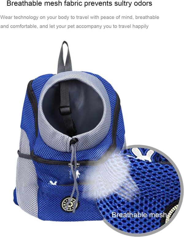 meimiao Portable Pet Travel Backpack, Breathable Mesh Double Shoulder Pet Carrier Bag, with Small Dogs Cats Puppy Head Out Design, for Hiking Trip Shopping Outdoor Use, Pets Supplies - Image 5