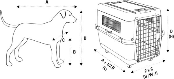 Karlie Transport Box - In Accordance with IATA Requirements for Transportation of Live Animals, M, 68 x 51 x 47 cm - Image 4