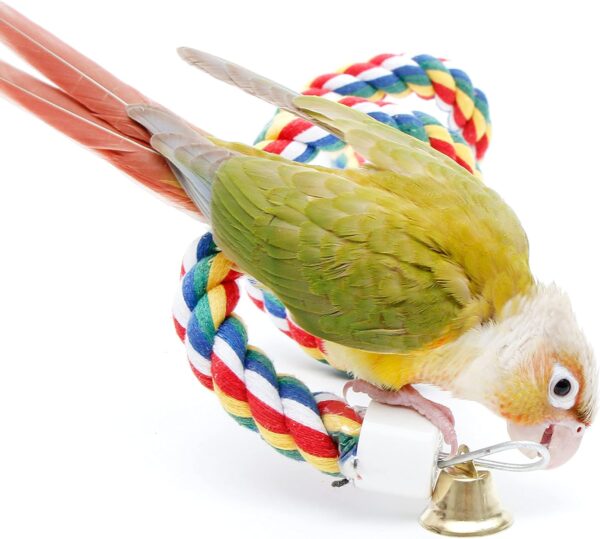 Youngever 2 Pack Birds Toys, Bungee Bird Toys, Bird Perch - Image 4