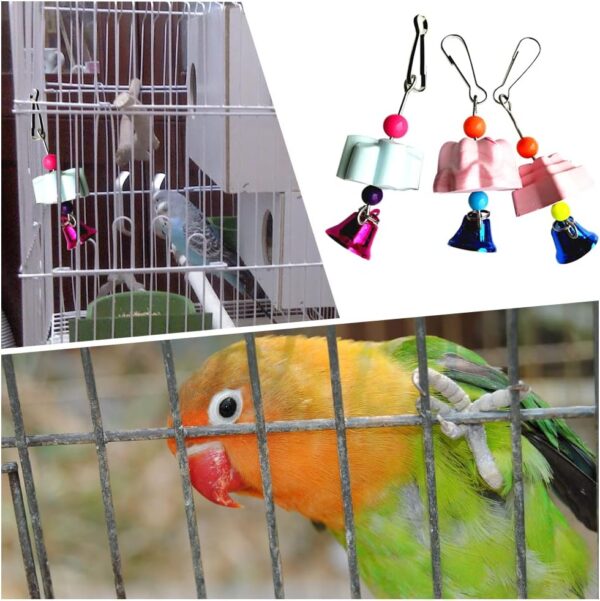 PENKOHOME 3 Pcs Bird Chewing Toys Bird Beak Grinding Stone With Bells Rat Mineral Lava Rock Block Chewing Toys for Parrot - Image 8