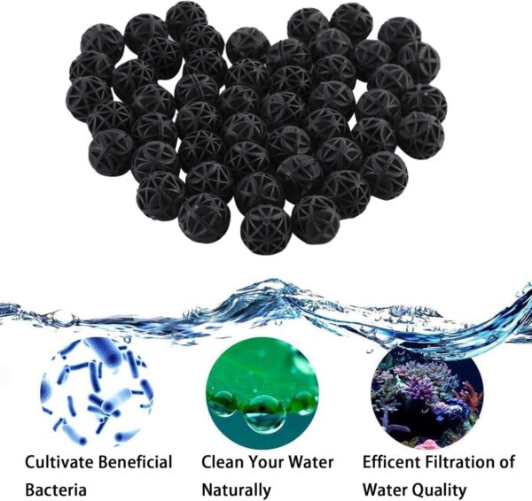 RUIENGCOMM 100 Pcs Bio Porous Filter with Cotton Aquarium Fish Tank Bio Balls Filter Bio Balls Filter Water Filter Material Bio Media Bio Balls for Fish Tank Pond Aquarium Waterfall Fountain - Image 4