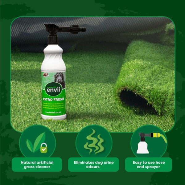 envii Astro Fresh - Natural Artificial Grass Cleaner for Dogs Urine & Odour Remover - Chemical Free Ready to Use Hose End Sprayer - Easy to Apply 1L treats 100m2 - Image 3