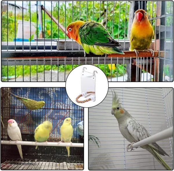 Bird Mirror Cotton Rope Standing Bar Birdcage Perches Mirror Cage Hanging Toy for Cage Cockatiels Finch Canaries - Image 7