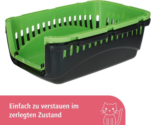 Kerbl Transport Box Expedion with Plastic Door, 45x 30 x 30 cm, Green/ Dark Grey - Image 3