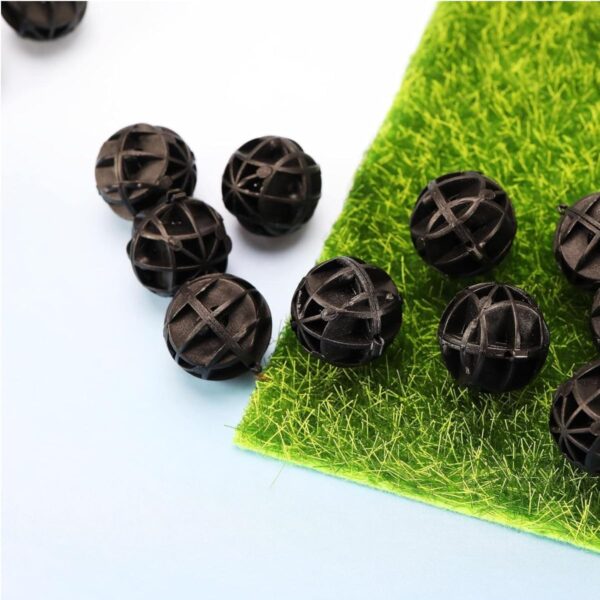 JJiaoLinin Bio Balls, 100 Pcs Bio Porous Filter Biochemical Ball Filter Media Water Filter Material with Cotton Bio Porous Filter Ball Aquarium Pond Fish Tank Bio Balls for Fish Tank Pond - Image 5