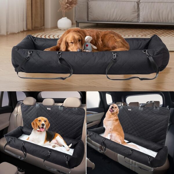 Dog Car Seat Large Size Dog,Double Dog Car Seat,Dog Car Beds for Medium Dogs,Pet Booster Seat,Puppy Car Seat,Extra Large Dog Car Seat,Dog Car Seat Up to 55lb - Image 4