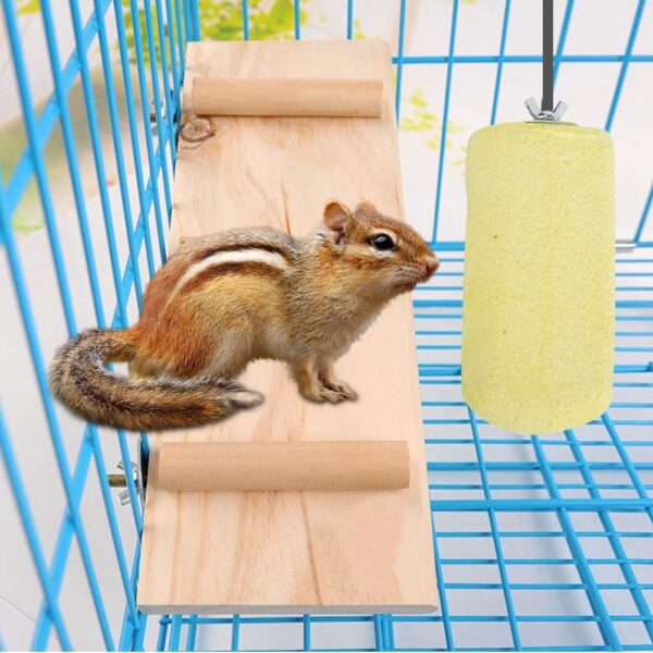 Parrot Perch Natural Calcium Bird Grinding Teeth Stone Chew Toy for Macaw African Grey Eclectus Cockatoo Parakeet Cockatiel Conure Cage Perch Stand Platform - Image 3